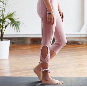 Free People Movement Black Ankle Tie Leggings